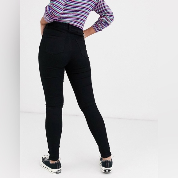 Asos Glamorous Ripped Knee Skinny Jeans Distressed Grey High Rise Waist Small - Picture 12 of 12